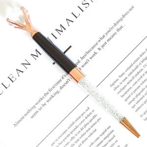 Stylo en métal rotatif avec grand diamant, logo personnalisé imprimé, stylo en cristal, promotion, activité d'entreprise, cadeau d'affaires, stylos à bille - Product Image 3