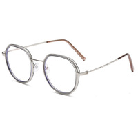 Lunettes Rétro à Monture Métallique Tendance et Anti-Lumière Bleue pour Protection Oculaire Unisexe, Design Carré