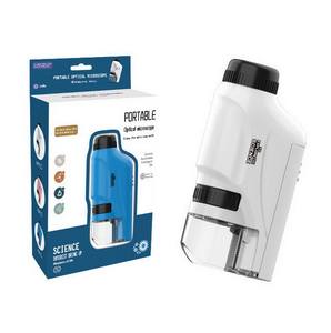 Niños estudiantes ciencia biología enseñanza portátil Mini bolsillo LED luz alimentado por batería microscopio con aumento de 60X-120X - Product Image 4