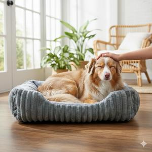 Cama Acogedora para Perro, Suave y Afelpada, Estilo Cuna, Colchón Cómodo para Invierno, Tamaño Grande, Diseño Sólido - Product Image 1