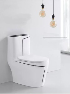 WC monobloc en céramique au design moderne en forme de diamant, chasse d'<span class=keywords><strong>eau</strong></span> directe, sanitaire à poser au sol, installation facile - Product Image 3
