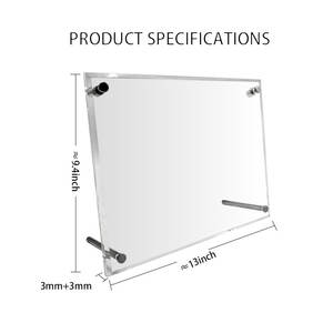 Acryl A4 Transparent Schräg Metall halterung Displayst änder mit anpassbarer Größe und Farbe poliert/matti ert für den Büro einsatz - Product Image 5