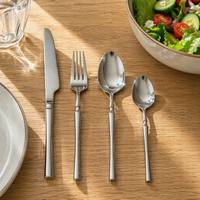 Ensemble de couverts robustes poli miroir avec poignée ergonomique pour usage quotidien, mariage, en acier inoxydable SS410, sans danger pour les aliments, pack pour café