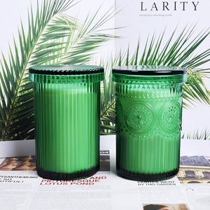 Scented Candles Green Glass Cylinder Soy <b>Wax</b> Home Decoration Wedding Use - Product Image 2