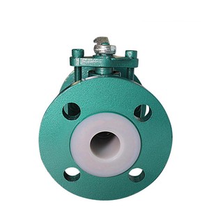 COVNA Válvula de bola industrial de 2 piezas de pasaje completo, de hierro fundido con revestimiento de flúor, con brida, manual - Product Image 2