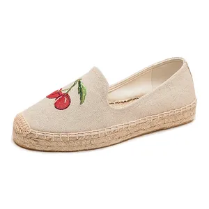 Туфли из холста и льна, женские джутовые подошвы на толстой подошве, повседневные, дышащие и износостойкие - Product Image 1