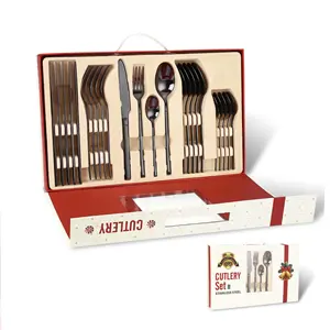 Christmas Hot Products Stainless Steel Tableware 24 Piece Set Four Piece Set Cutlery mit Gift Box