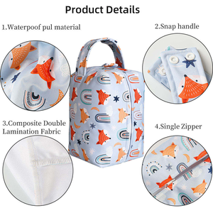 Bolsa para Toallas Menstruales Lavable, Duradera <span class=keywords><strong>y</strong></span> Encantadora, Bolsa Portátil Resistente para Cambiar Pañales, un Lindo Ayudante para las Nuevas Mamás <span class=keywords><strong>y</strong></span> Papás - Product Image 4