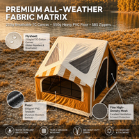Nouvelle tente gonflable polygonale en PVC avec poutres pneumatiques pour la famille, camping extérieur 4 saisons, OEM