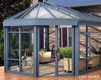 Sunshine House modèle 3D personnalisé serre en verre isolant cadre en aluminium double verre arrière-cour véranda conception pour villas