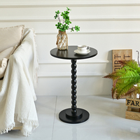 Table basse décorative moderne en bois massif, une seule jambe, noir et rouge, montage facile, durable, meubles de salon ART NEST