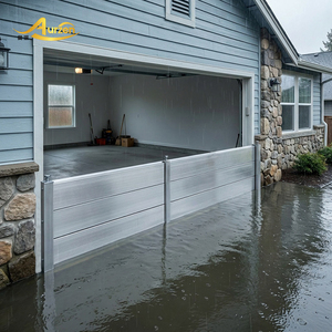 Barrière anti-inondation modulaire automatique en aluminium pour garage, déployement rapide, porte de contrôle d'eau en métal, barrage de défense en alliage durable - Product Image 1