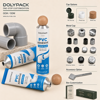 Tube de distribution en aluminium industriel pour le remplissage d'adhésif pour tuyaux en PVC avec distributeur de mastic en aluminium à dosage précis
