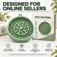 Bol interactif 3-en-1 en silicone pour chien, distributeur lent de nourriture, jouet d'enrichissement pour animaux avec tapis à lécher et gamelle à friandises, marque privée OEM