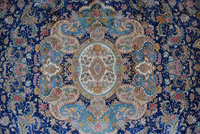 Tapis en soie d'Ouzbékistan personnalisé 9x12, noué à la main, bleu, design persan de luxe, tapis chinois de haute qualité, fait à la main pour l'Allemagne
