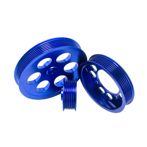 Poyracing - Polea de Correa en V de Aleación de Aluminio, 30 mm de Diámetro Interior, 2 Ranuras, Azul, para Toyota Supra JZA80 2JZG - Product Image 2
