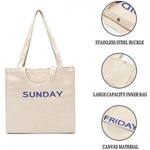 Bolso tote grande de lona resistente de algodón con doble asa, estampado moderno, estilo occidental, para raqueta de tenis, con estampado en relieve - Product Image 2