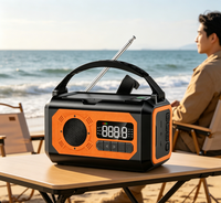 Radio d'urgence solaire à manivelle 10000mAh avec lampe torche LED, radio AM/FM, alarme SOS, batterie externe, modèle H17, sortie 10-30W