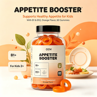 Gummies OEM à la saveur d'orange pour stimuler l'appétit des enfants, 60 unités, avec B1 et B12, adaptées aux enfants de plus de 2 ans, en forme d'anneau