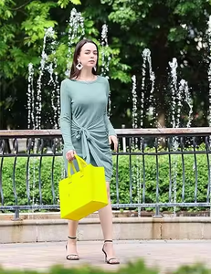 Sac en feutre jaune de grande taille, pliable, lavable, léger, de qualité supérieure, pour femmes, avec poignée - Product Image 5