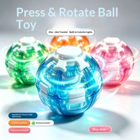Jouet anti-stress éducatif en plastique pour jeunes garçons, style influenceur, boule rotative à pression lumineuse, spirale colorée à manivelle