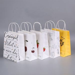 Bolsas de Papel Kraft Marrón, Blanco y Negro con Asas para Empresas de Impresión Personalizada, Empaque, Compras, Regalos, Comida para Llevar - Product Image 6
