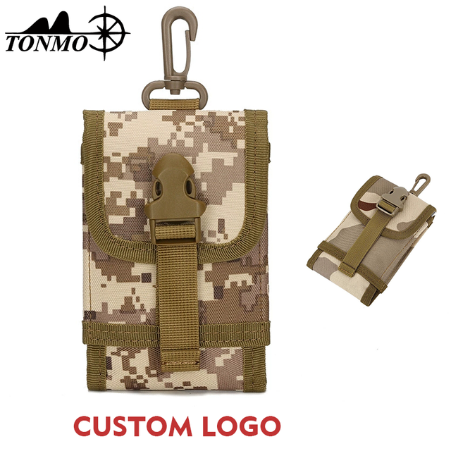 Tactical Mobile Phone Pouch Smart Phone Belt Holster Waist Pack EDC Security Key Chain Bags Hiking Camping Tools Storage