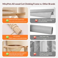 Arbre à chat d'intérieur personnalisé avec logo, structure d'escalade pour chat avec cachette intégrée, pilier à gratter en sisal pour le repos et le jeu