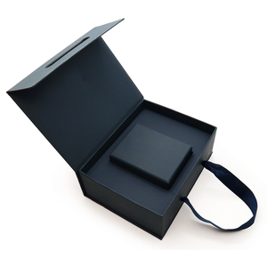 Custom Cardboard Clothing Candle Black Paper Gift Package Souvenir Paper Box Magnetic Paper <b>Boxes</b> With Handle - Product Image 2