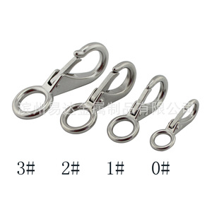 Stainless Steel Directional Spring <b>Hooks</b> 0 1 2 3 Quick Release Pet Dog <b>Clips</b> Keychains For Leashes - Product Image 1