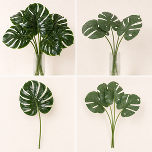 Tallos de Hojas de Monstera Artificiales de Tacto Real, Vegetación Tropical <span class=keywords><strong>Artificial</strong></span> para Decoración de Bodas, Hogar, Hotel y Fiestas - Product Image 6
