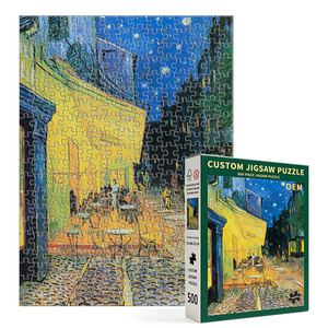 <span class=keywords><strong>Rompecabezas</strong></span> de Papel del Famoso Cuadro de <span class=keywords><strong>Van</strong></span> <span class=keywords><strong>Gogh</strong></span>, Café en la Terraza Nocturna, de 501 a 1000 Piezas, Proveedor de Fábrica, Precio Competitivo, Se Aceptan Personalizaciones - Product Image 1
