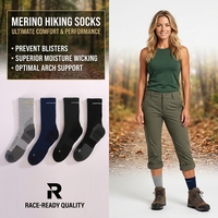 Chaussettes de sport en laine mérinos écologiques pour jeunes, fabriquées sur mesure, imperméables et respirantes, pour hommes et femmes