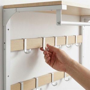 Wholesale 3-in-1 Wooden Wall Mounted Coat Rack Multi-functional <b>Clothes</b> Rail Hat Hook <b>Storage</b> for Entryway - Product Image 4