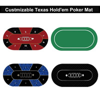 Tapis de poker Texas Hold'em 240*120cm, épaisseur 2mm, base en caoutchouc antidérapante, tissu résistant à l'eau pour les jeux à domicile, casino, Blackjack