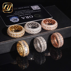 S925 <b>Silver</b> VVS Moissanite <b>Eternity</b> <b>Ring</b> Full Paved Iced Out Stackable Wedding Band With GRA Certificate Jewelry - Product Image 5