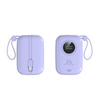 Batterie externe à charge rapide personnalisée avec câbles intégrés, batterie externe compacte 10000mAh 20000mAh, chargeur portable, batteries externes