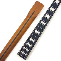 Manche de guitare électrique TL en érable torréfié satiné de 22 frettes et 9,5 pouces avec incrustation de blocs blancs nacrés et bordure blanche pour pièces de guitare