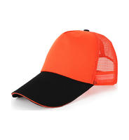 Klaar Schip Groothandel Hoge Kwaliteit 5-Panel Trucker Mesh Cap Gebogen Rand Snapback Hoed Gorras Voor Dagelijks Gebruik Met Blad Stip