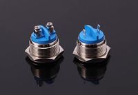 Sakelar Tombol Tekan Kustom 19mm High Actuator Stainless Steel IP65 Momentary 1NO On/Off 2 Pin Terminal untuk Peralatan Rumah Tangga Bersertifikasi CCC