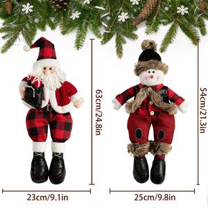 Christmas Shelf Sitter Plush Doll Santa Claus Snowman Stuffed Figure For Xmas Home <b>Fireplace</b> <b>Mantel</b> Decor - Product Image 4