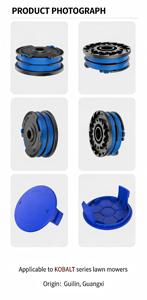 Paquete de 6 bobinas de repuesto KST-120X TLK-01 para recortadora Kobalt KST 120X-06 506886 de 40 voltios 651246, bobina de recortadora precargada - Product Image 3
