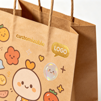 Sac cadeau en papier kraft naturel biodégradable avec logo personnalisé imprimé en soie pour bijoux faits main, ensembles de bougies et petites entreprises