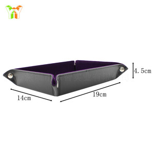 Bandeja creativa para dados de juego, bandeja de almacenamiento multifuncional de cuero PU, caja de almacenamiento, logotipo personalizable. - Product Image 3