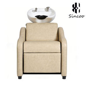 Chaise de lavage de cheveux de salon moderne, durable et de haute qualité, avec cuir PU et lavabo en céramique, couleur personnalisable pour salon de coiffure - Product Image 5