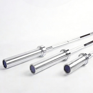 Barras de Pesas para Levantamiento de Pesas con Rodamientos de Agujas Cromados en Negro Plateado, Equipo Deportivo - Product Image 2