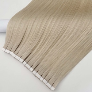 Extensiones de Cabello Adhesivas Finas e Invisibles al por Mayor para Salón, Cabello Ruso 1b, Cabello Humano Virgen, Extensiones de Cabello Natural - Product Image 4