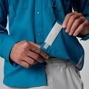 Chemise de pêche à manches longues Attire Spf50 Sublimated Pearl Snap, légère, en polyester, avec boutons, pour pêcheur, OEM. - Product Image 6