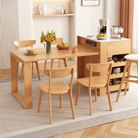 Buffet moderne multifonctionnel Table à manger mobile pliable Armoire de comptoir îlot intégré Cuisine en bois de petite taille