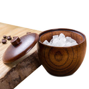 الأكثر مبيعًا صندوق توابل فلفل خشبي حامل حاوية ملح خشبي برطمان توابل قبو ملح خشبي بغطاء وملعقة - Product Image 5